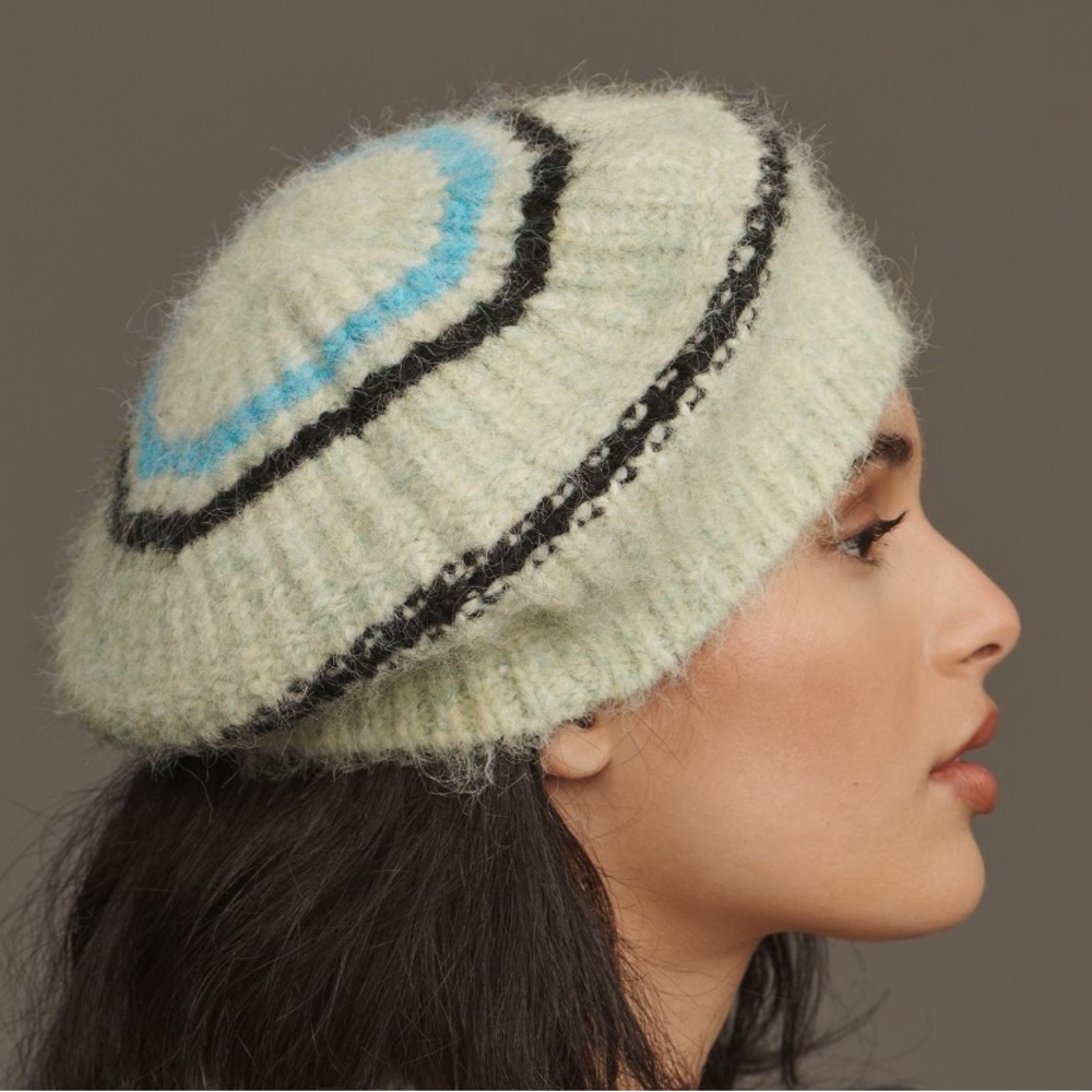 Green Graphic Beret from Anthropologie